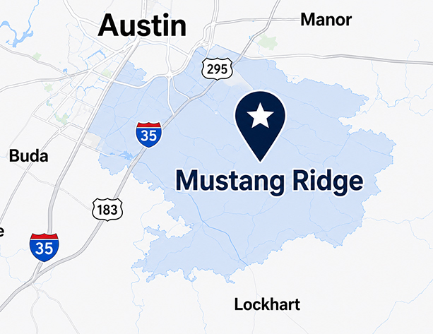 Armada Towing Service Mustang Ridge Texas service area map