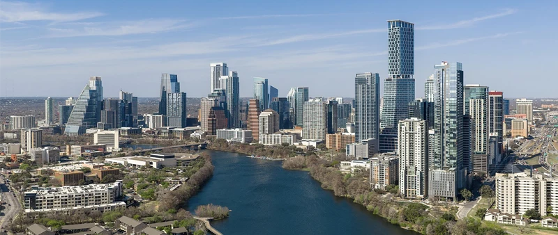 Downtown Austin skyline overlooking Lady Bird Lake