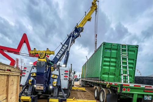 Armada Towing Service mobile crane service lifting shipping container