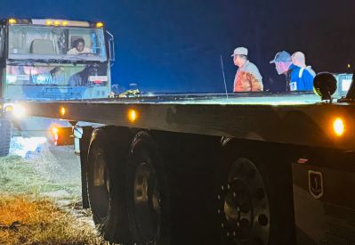 Armada Towing Service heavy recovery team assisting commercial truck