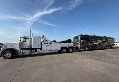 Armada Towing Service tow truck towing Class A motorhome RV
