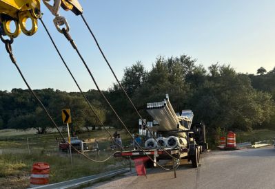 Armada Towing Service winch-out recovering stuck commercial trailer