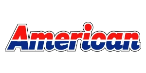 American Roadside logo with dark blue text and red swoosh